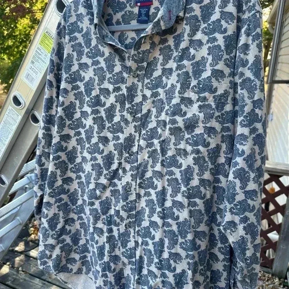 Bugle Boy Classic Button Down Printed‎ Shirt Size L - Picture 6 of 8